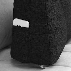 Polštář na záda Černá 60 x 24 x 50 cm textil - obrázek 5