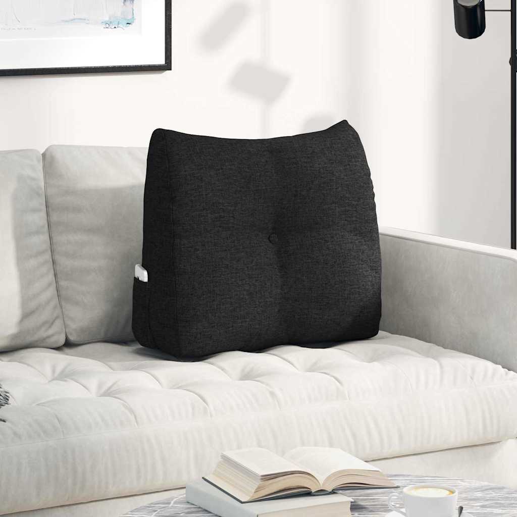 Casă & grădină - Perna pentru spate Negru 60 x 24 x 50 cm țesătură