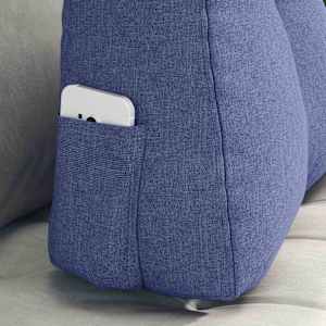 Polštář na záda Modrá džínovina 60 x 24 x 50 cm textil - obrázek 5