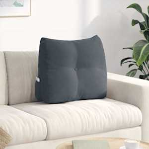 Poglavni vzglavnik Temno siva 60 x 24 x 50 cm Žamet
