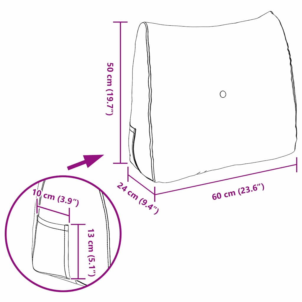 Rugkussen Roze 60 x 24 x 50 cm Fluweel image 11