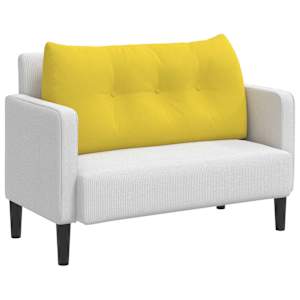 Polštář na záda Světlá žlutá 100 x 24 x 50 cm textil - obrázek 3