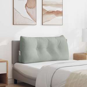 Polštář na záda Světle šedá 100 x 24 x 50 cm samet - obrázek 1