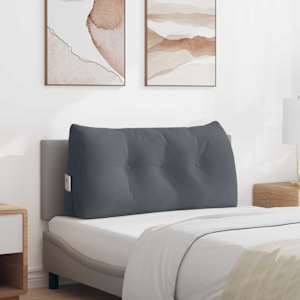 Polštář na záda Tmavě šedá 100 x 24 x 50 cm samet - obrázek 1