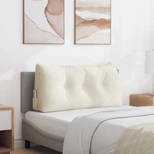 Polštář na záda Krémová 100 x 24 x 50 cm samet - obrázek 1