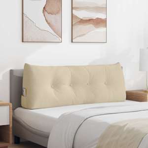 Polštář na záda Krémová 120 x 24 x 50 cm textil - obrázek 1