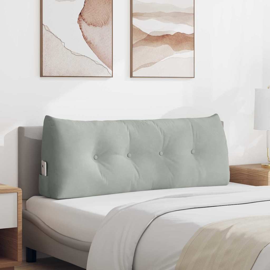 vidaXL Rückenkissen Hellgrau 120 x 24 x 50 cm Samt