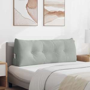 Polštář na záda Světle šedá 120 x 24 x 50 cm samet - obrázek 1