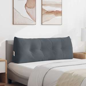 Polštář na záda Tmavě šedá 120 x 24 x 50 cm samet - obrázek 1