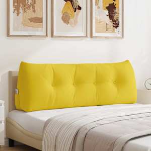 Poglavni vzglavnik Svetlo rumena 140 x 24 x 50 cm blago