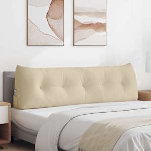 Polštář na záda Krémová 160 x 24 x 50 cm textil - obrázek 1