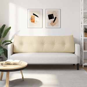 Polštář na záda Krémová 160 x 24 x 50 cm textil - obrázek 4