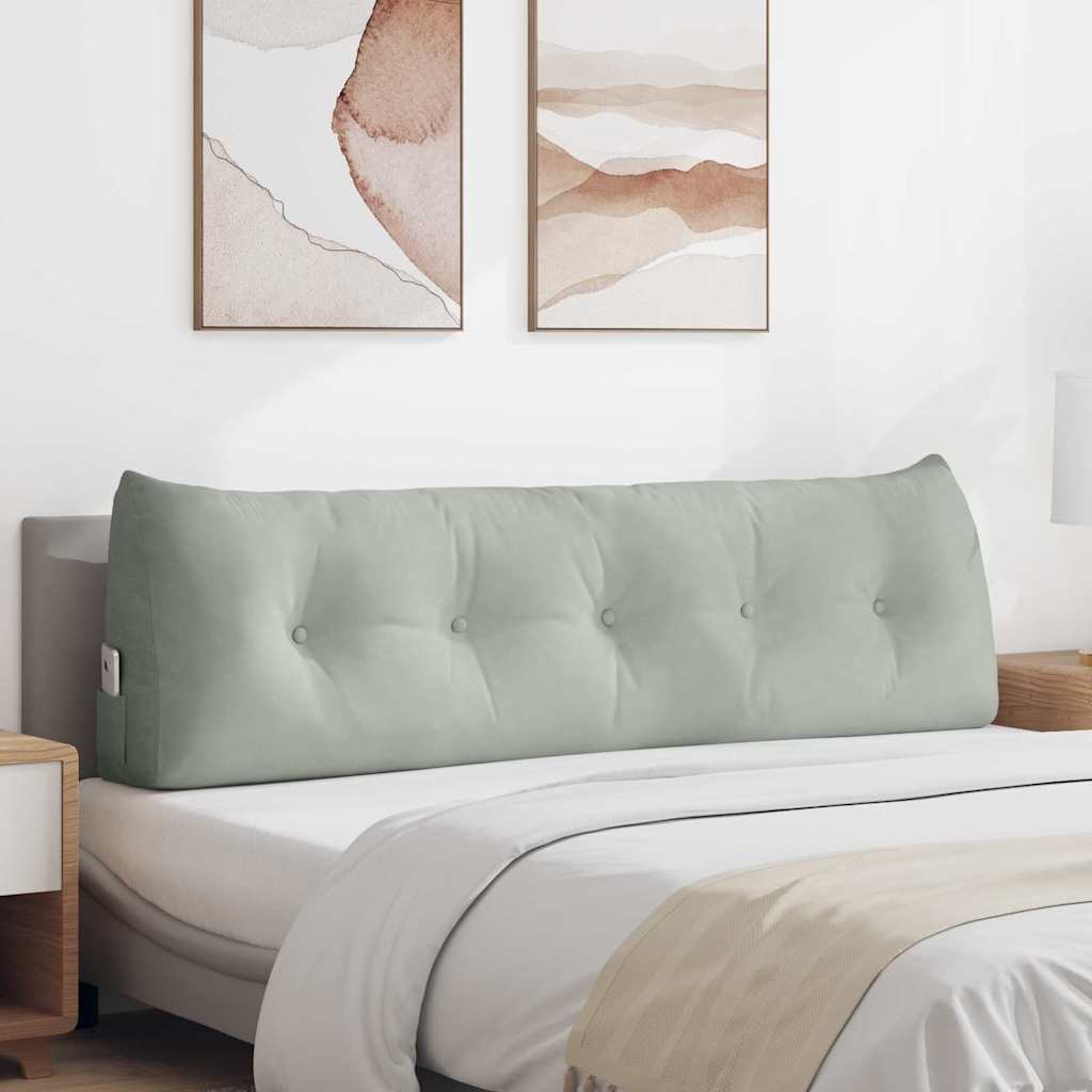 Casă & grădină - Perna pentru spate Gri deschis 160 x 24 x 50 cm Catifea