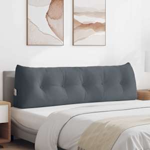 Polštář na záda Tmavě šedá 160 x 24 x 50 cm samet - obrázek 1