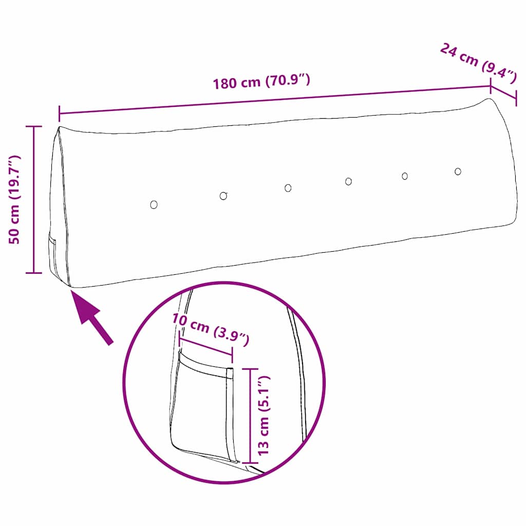Rugkussen Taupe 180 x 24 x 50 cm Stof image 11