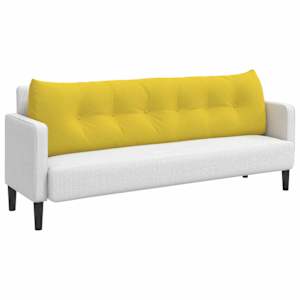 Polštář na záda Světlá žlutá 180 x 24 x 50 cm textil - obrázek 3