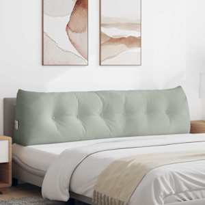 Poglavni vzglavnik Svetlo siva 180 x 24 x 50 cm Žamet