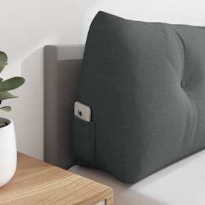 Polštář na záda Tmavě šedá 200 x 24 x 50 cm textil - obrázek 5