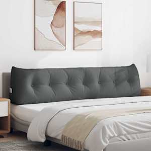 Polštář na záda Tmavě šedá 200 x 24 x 50 cm textil - obrázek 1
