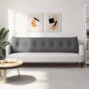 Polštář na záda Tmavě šedá 200 x 24 x 50 cm textil - obrázek 4