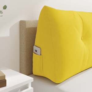 Polštář na záda Světlá žlutá 200 x 24 x 50 cm textil - obrázek 5