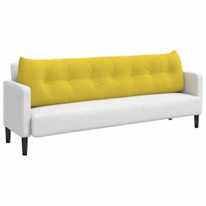 Polštář na záda Světlá žlutá 200 x 24 x 50 cm textil - obrázek 3