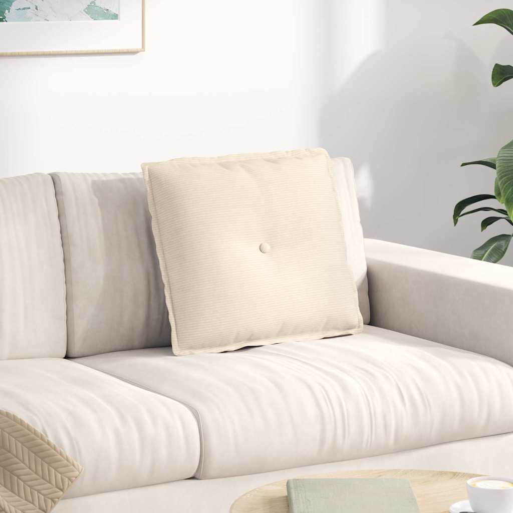 vidaXL Rückenkissen Creme 50 x 45 cm Cordstoff