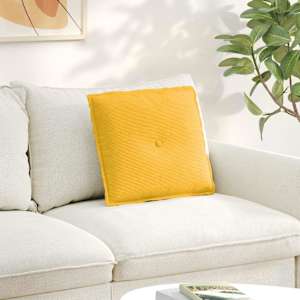 Poglavni vzglavnik Svetlo rumena 50 x 45 cm Žametna tkanina