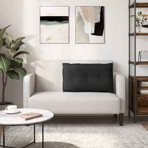 Polštář na záda Černá 80 x 19 x 50 cm textil - obrázek 4