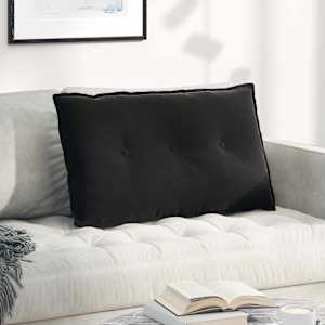 Poglavni vzglavnik Črna 80 x 50 cm Žametna tkanina