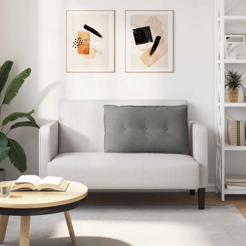 Rugkussen Donkergrijs 80 x 50 cm Microvezel Stof image 4