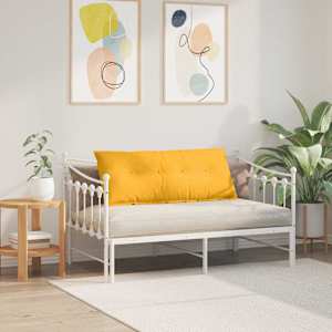 Polštář na záda Světlá žlutá 120 x 50 cm Žebrovaná látka - obrázek 4