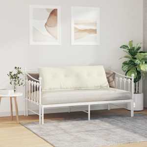 Polštář na záda Krémová 140 x 50 cm Žebrovaná látka - obrázek 4