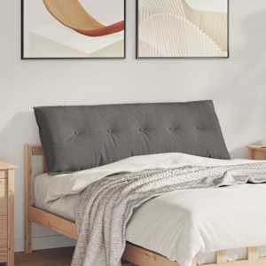 Polštář na záda Světle šedá 140 x 50 cm Žebrovaná látka - obrázek 1