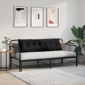 Polštář na záda Černá 160 x 50 cm Žebrovaná látka - obrázek 4