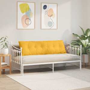 Polštář na záda Světlá žlutá 160 x 50 cm Žebrovaná látka - obrázek 4