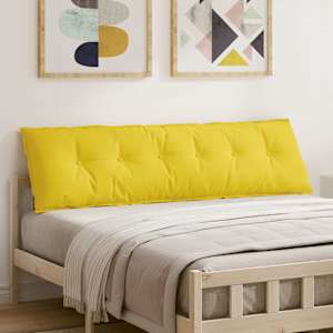 Polštář na záda Světlá žlutá 180 x 19 x 50 cm textil - obrázek 1