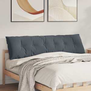 Polštář na záda Tmavě šedá 180 x 50 cm Žebrovaná látka - obrázek 1