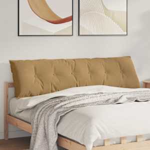 Polštář na záda Hnědá 180 x 50 cm Žebrovaná látka - obrázek 1