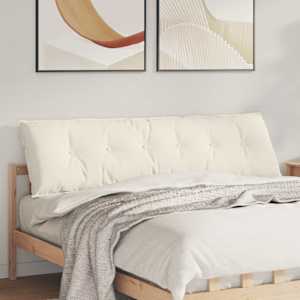 Polštář na záda Krémová 180 x 50 cm Žebrovaná látka - obrázek 1
