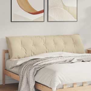 Polštář na záda Krémová 180 x 50 cm Mikrovlákno - obrázek 1