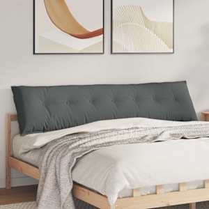 Polštář na záda Tmavě šedá 200 x 19 x 50 cm textil - obrázek 1