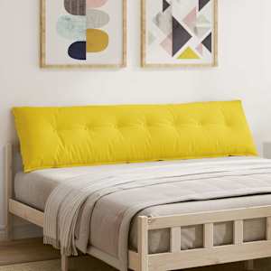 Polštář na záda Světlá žlutá 200 x 19 x 50 cm textil - obrázek 1
