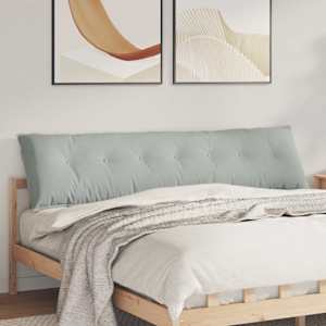 Polštář na záda Světle šedá 200 x 50 cm Žebrovaná látka - obrázek 1