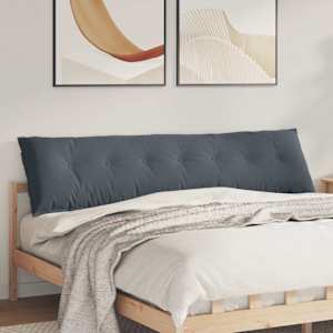 Polštář na záda Tmavě šedá 200 x 50 cm Žebrovaná látka - obrázek 1
