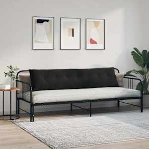 Polštář na záda Černá 200 x 50 cm Žebrovaná látka - obrázek 4