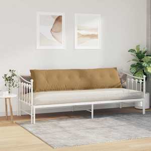 Polštář na záda Hnědá 200 x 50 cm Žebrovaná látka - obrázek 4