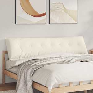 Polštář na záda Krémová 200 x 50 cm Žebrovaná látka - obrázek 1