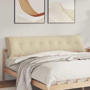 Polštář na záda Krémová 200 x 50 cm Mikrovlákno - obrázek 1