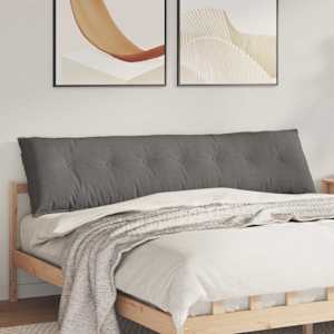 Polštář na záda Světle šedá 200 x 50 cm Žebrovaná látka - obrázek 1
